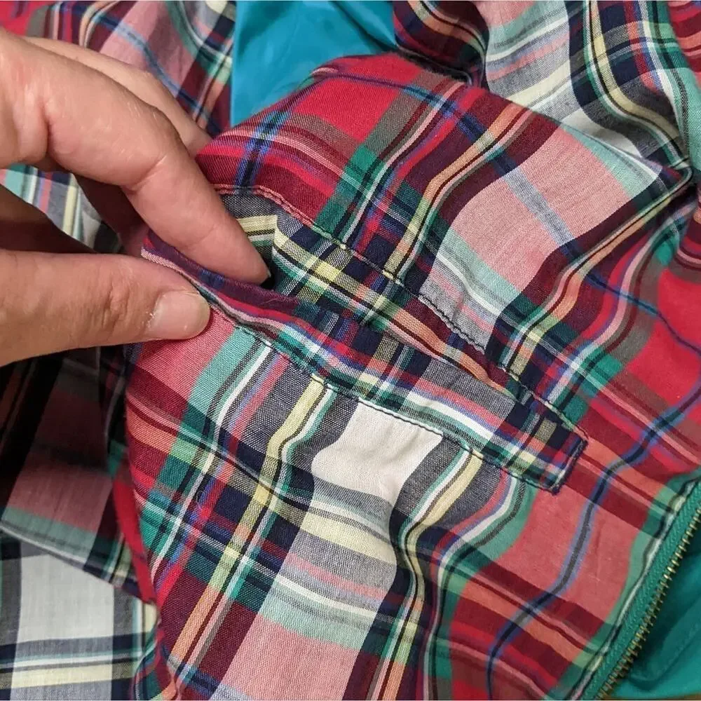 Eddie Bauer VTG 90s Teal Flannel Lined Jacket Men's Spring Coat Grandpa Medium
